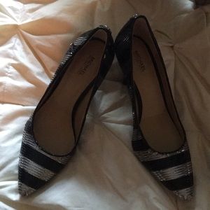 Michael Kors striped glitter heel. Size 8.